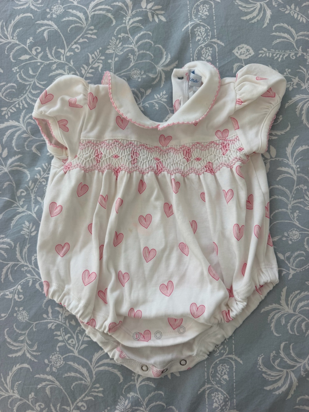 Nellapima Pink Heart Smocked Romper